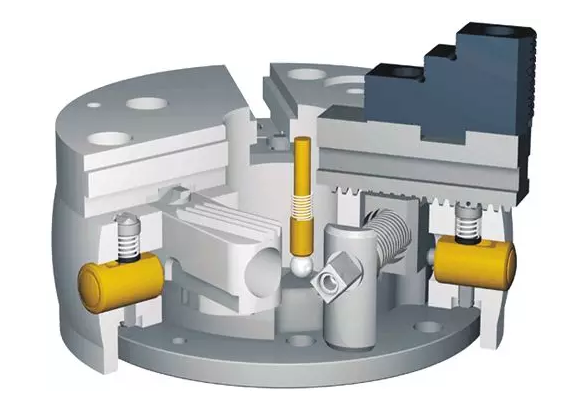 SCHUNK雄克剎車盤產(chǎn)品主要是種類繁多，已一個(gè)年產(chǎn)1000W片的企業(yè)，通常剎車盤型號(hào)在上千種。每次加工不同產(chǎn)品需要進(jìn)行卡爪的換爪。